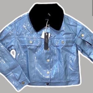 Dolce Cabo Faux Leather Snake/Croc Print Jacket New with tags Size Medium